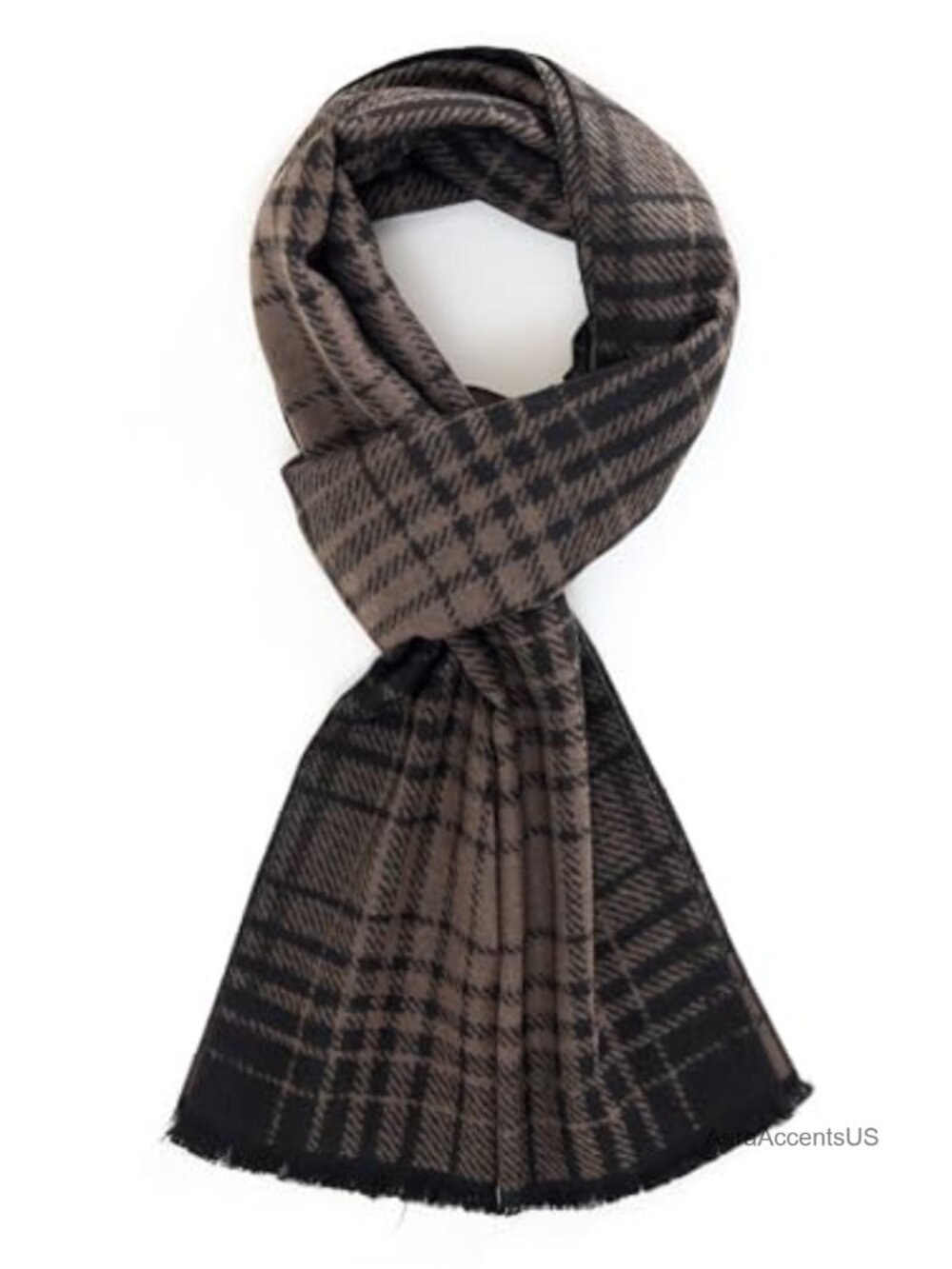 Cashmere-Feel Winter Scarf Long Soft Plaid Cold Weather Scarf